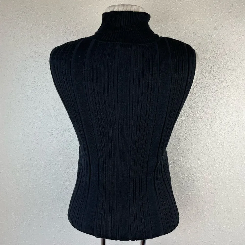 RQT Sleeveless Beaded Sweater Top Size Petite L EUC